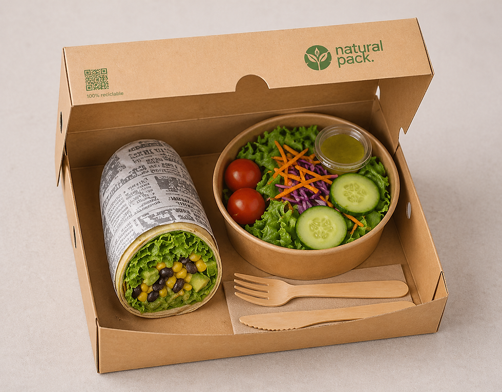 Miniatura: Wrap vegetariano con ensalada fresca en caja ecofriendly Novoandina