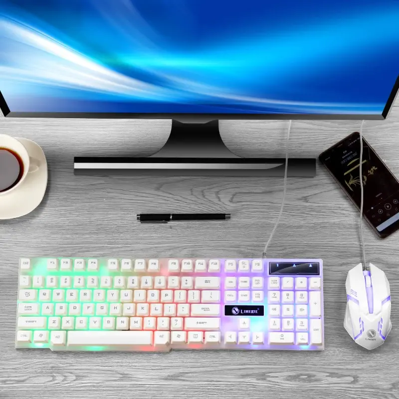 Thumbnail: USB Wired Gaming Keyboard Mouse Set Colorful LED Mouse and Keyboard Combos