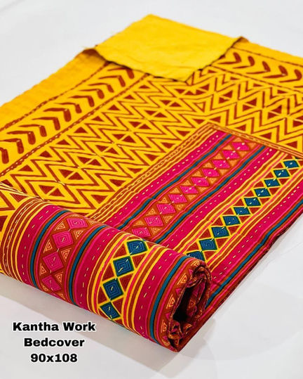 Kantha Quilt | Pure Cotton | Bedspread | Quilt | Bedcover | Home decor | Throw