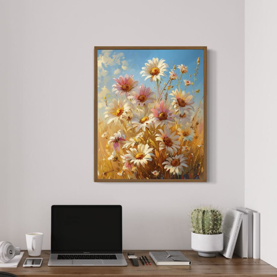 Thumbnail: Summer poster, Daisies in the field, Blue sky, Interior decoration, Eco-friendly