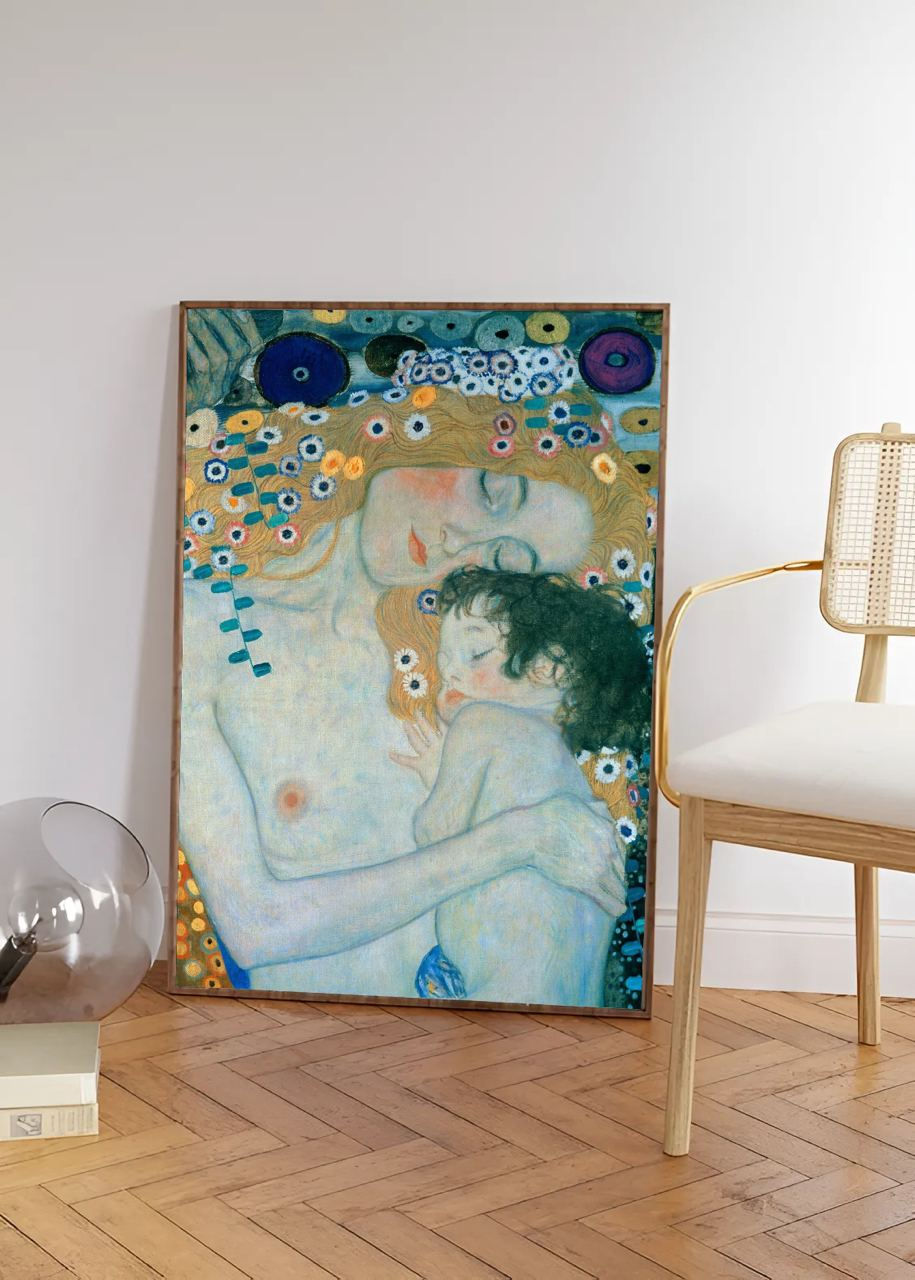 Gilded Harmony: Timeless Klimt Print for Modern Interiors