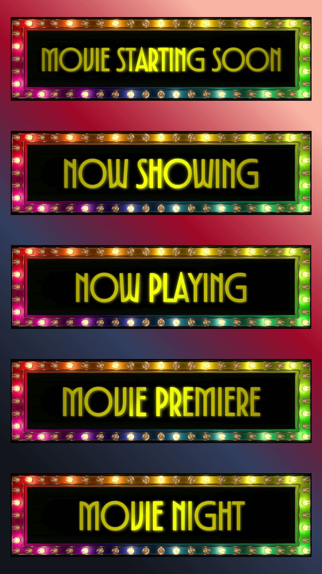 Rainbow Twinkle Marquee 4K Tall Top Banner Set