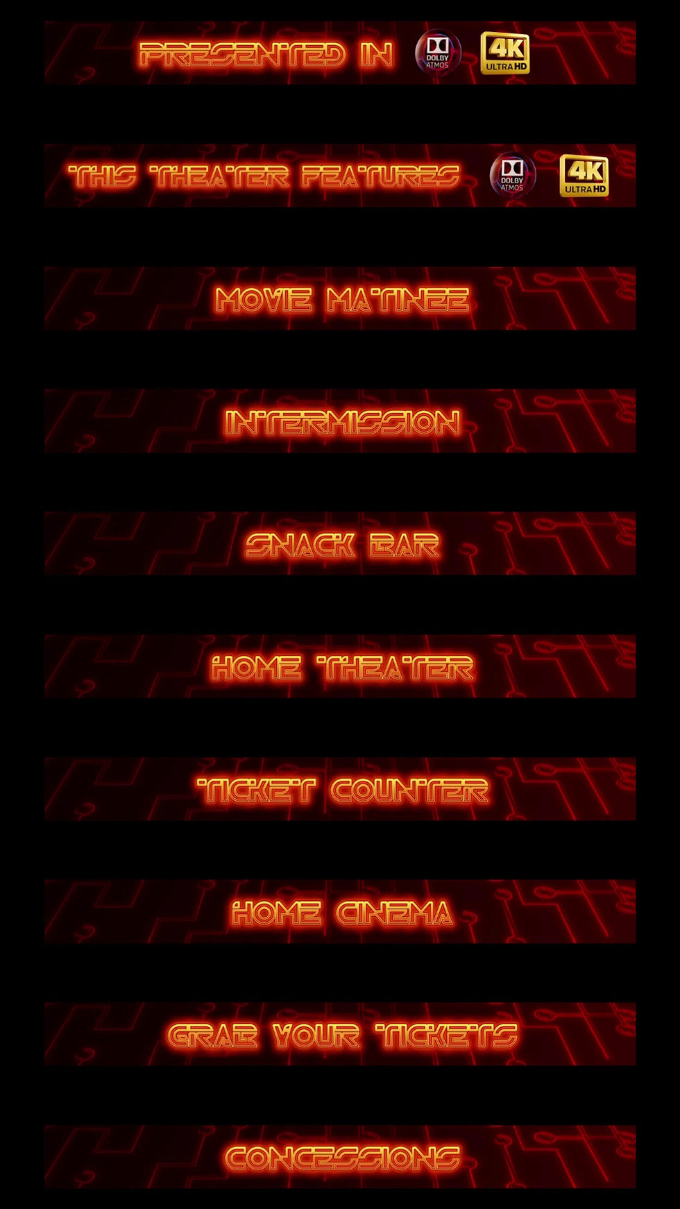 Tron Ares Inspired 4K Bottom Video Banners