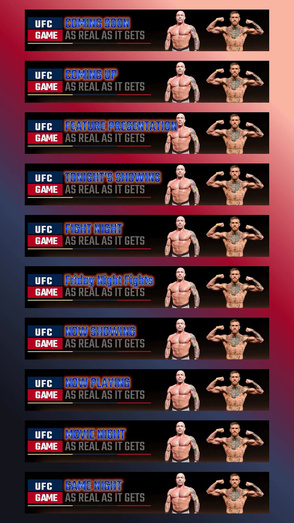 UFC 4K Top Video Banners Pak 1