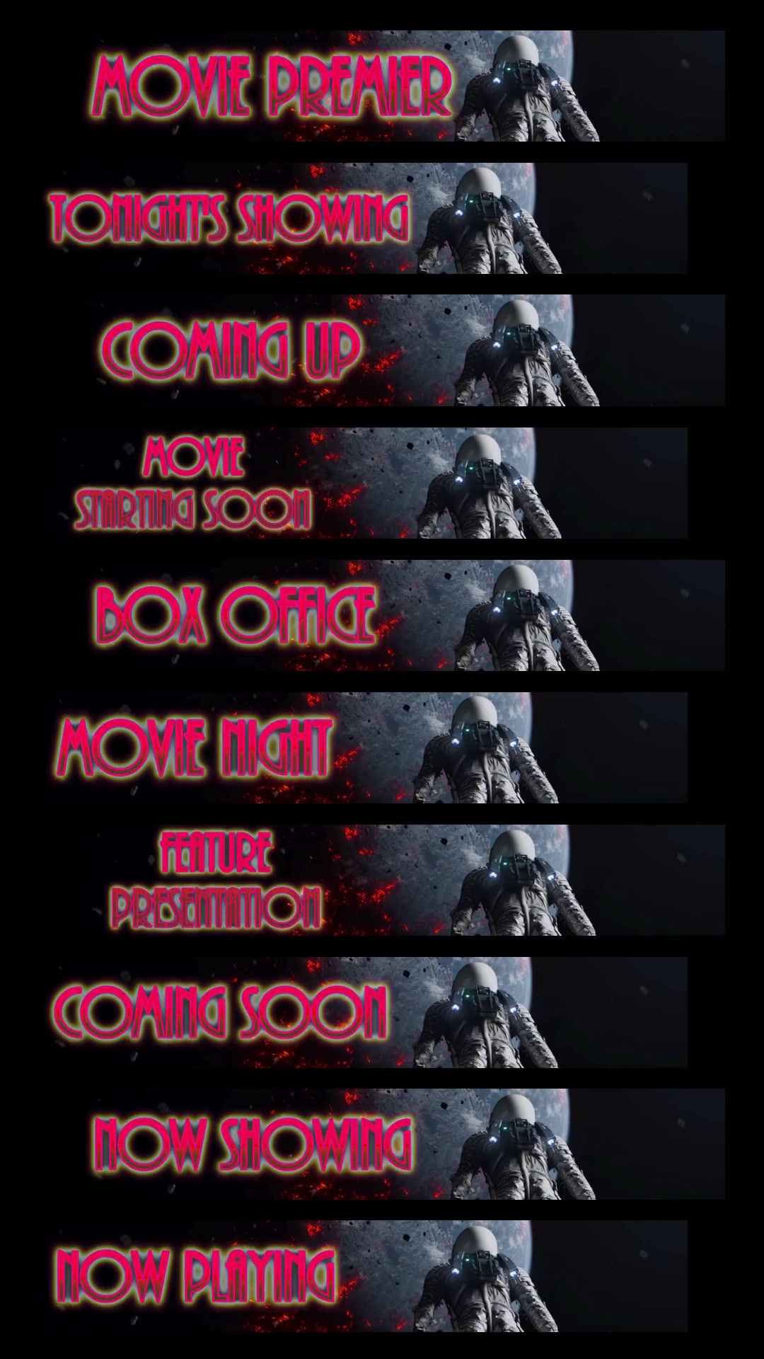 4K Flying Astronaut Pak 1 Top Video Banners