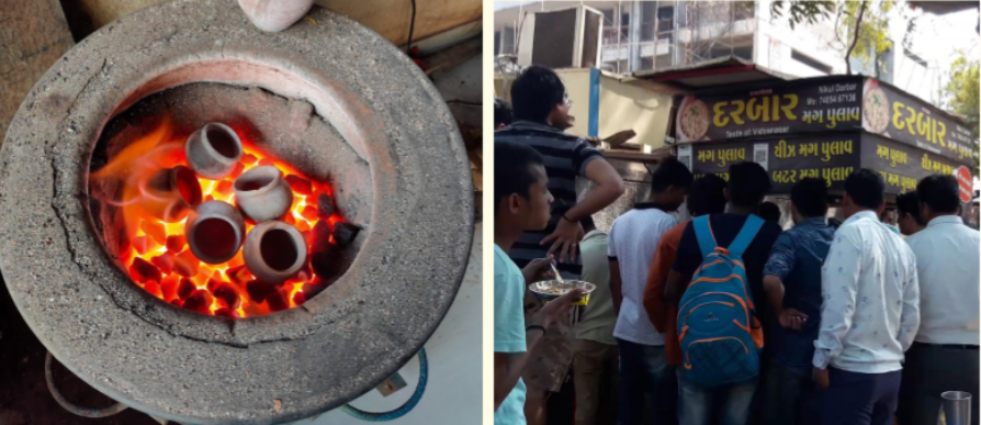 Roadside food stall in Gujarat.