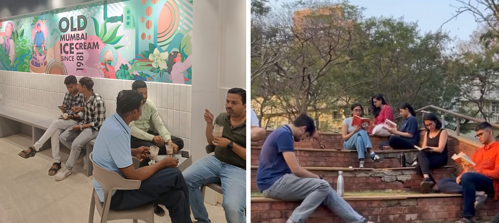 Ice cream parlour in Satara is a popular hangout spot.
