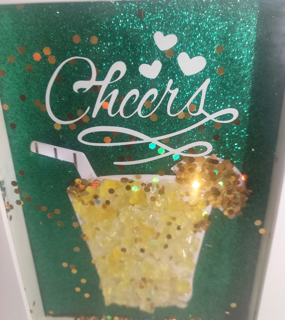 GREEN & GOLD OLD FASHIONED COCKTAIL GLASS Shadow Box