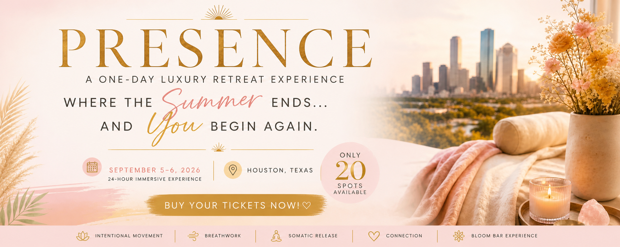 Presence retreat visual representation of luxury fitness and wellness.