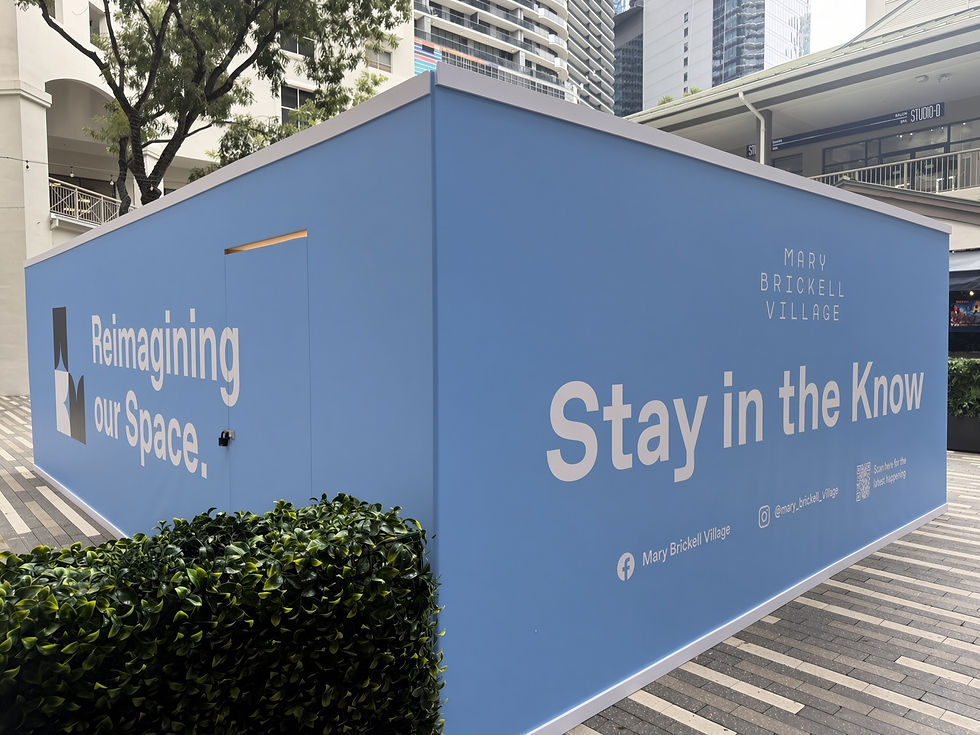 Custom Fabricated barricade with vinyl graphics for store buildout at a shopping center in West Palm Beach