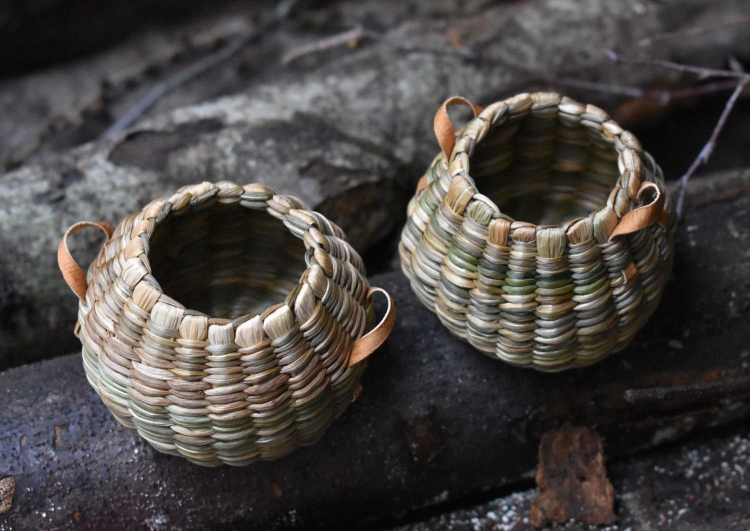 Two Little Handled Baskets