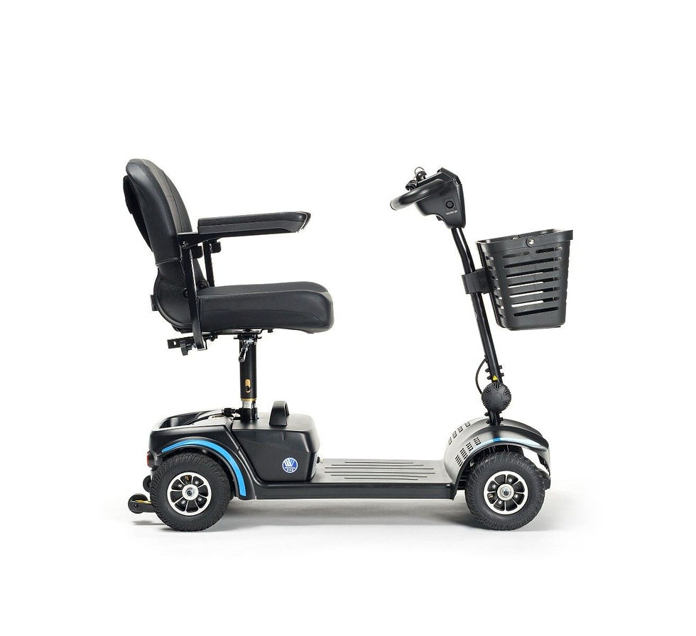 Vermeiren One Air+ Spring Blau Seitenansicht Elektromobil Seniorenmobil Reisemobil zerlegbar