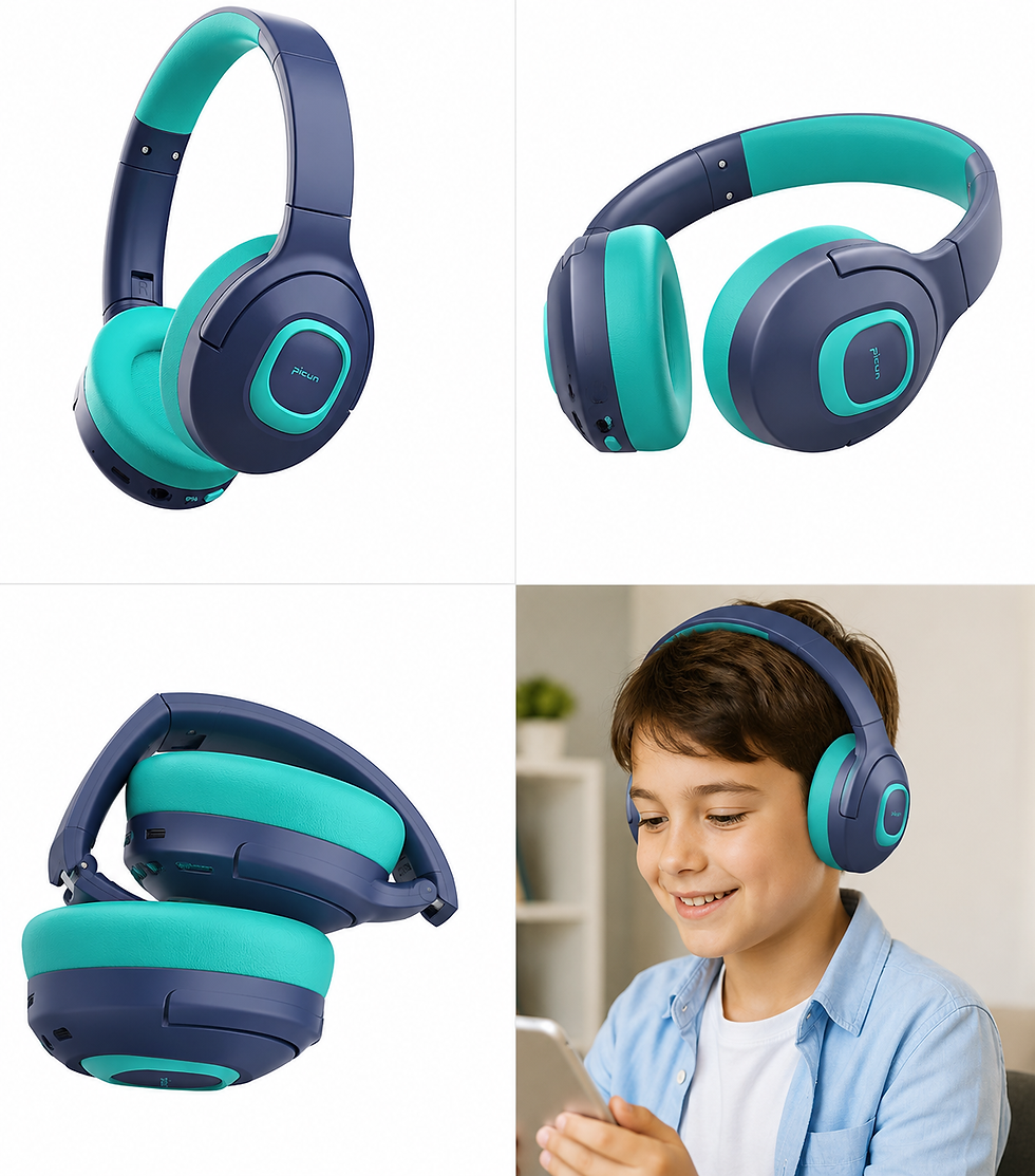 Thumbnail: Picun E5 Kids Bluetooth Headphones with Microphone Foldable Kids Wireless Headph