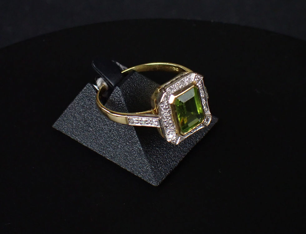 Thumbnail: Peridot & Diamond Yellow Gold Ring