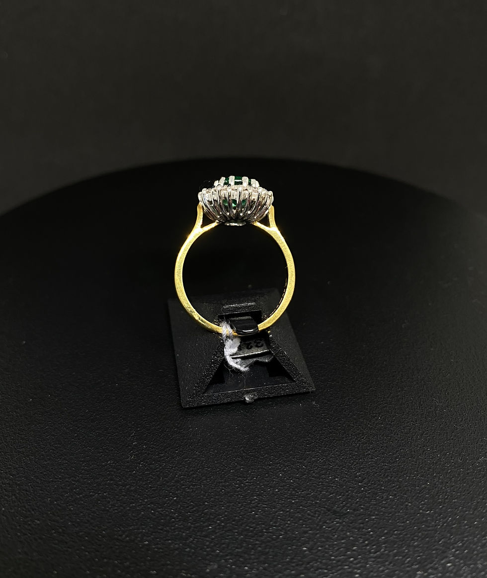 Thumbnail: Yellow Gold Emerald & Diamond Ring