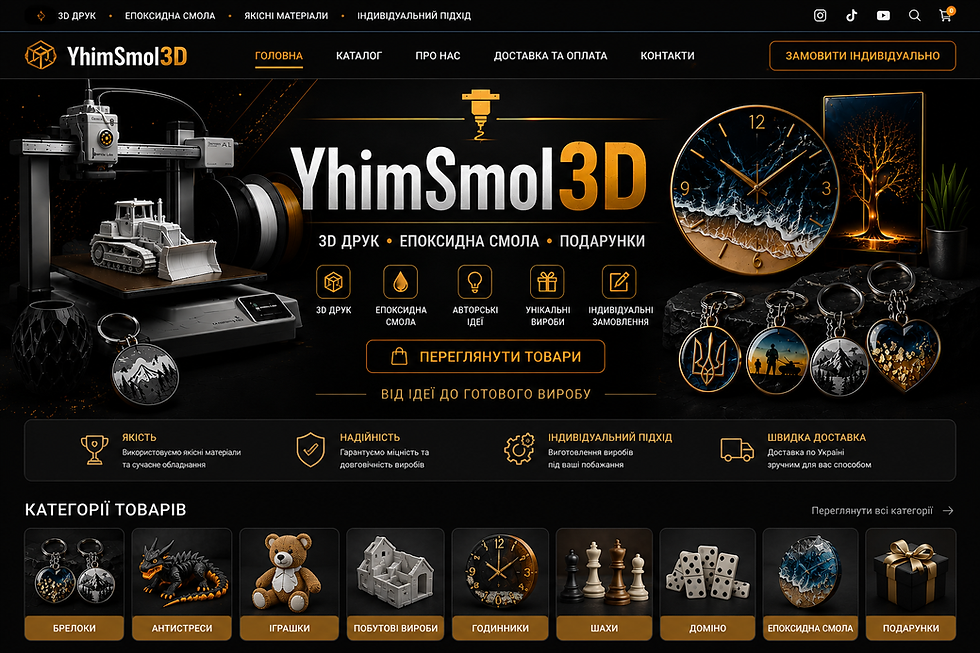 Банер YhimSmol3D: 3D-друк та вироби з епоксидної смоли