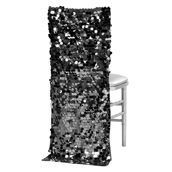Payette Sequin Chiavari Chair Back Cover Black