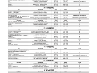 Matutino - Calendario de Exámenes Extraordinarios