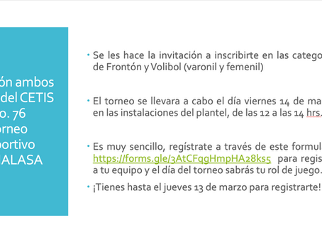 Torneo de Frontón y Voleibol. Participa CETis 76