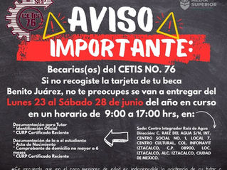 Aviso Becarios del CETIS No. 76