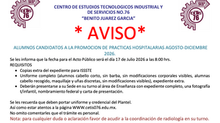 Alumnos Candidatos A La Promoción de Prácticas Hospitalarias Agosto-Diciembre 2026
