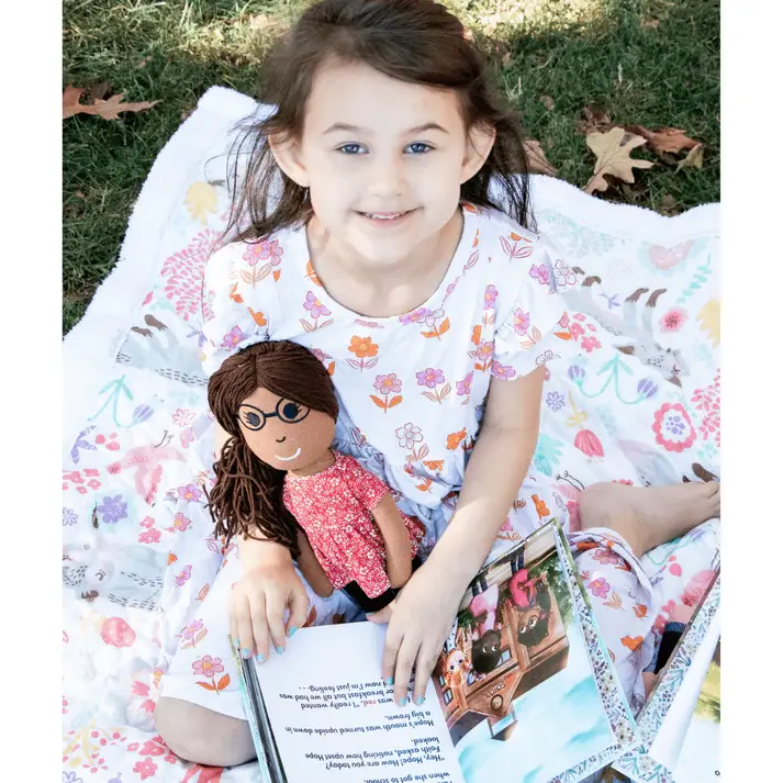 Thumbnail: Hope and "The Grumbles" Linen Doll and Book Set