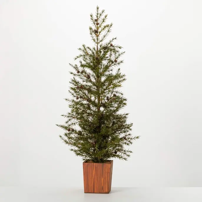 Potted Cedar Pinecone Tree 45"