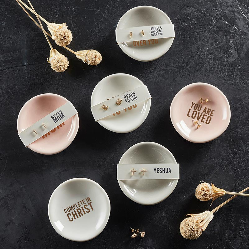 Thumbnail: Ceramic Ring Dish & Earrings - Yeshua
