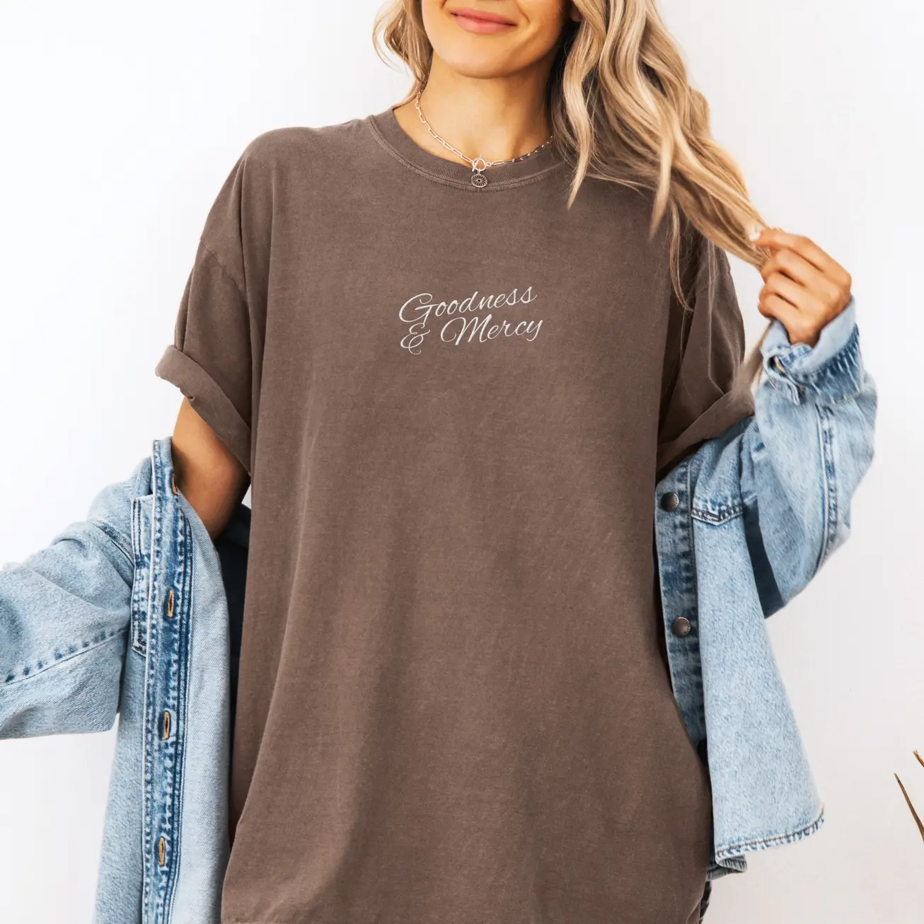 Goodness & Mercy Embroidered Tee