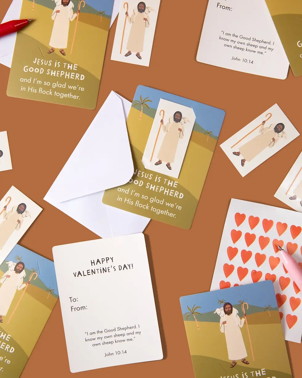 Thumbnail: Jesus Is the Good Shepherd Valentine Cards with Temporary Tattoos