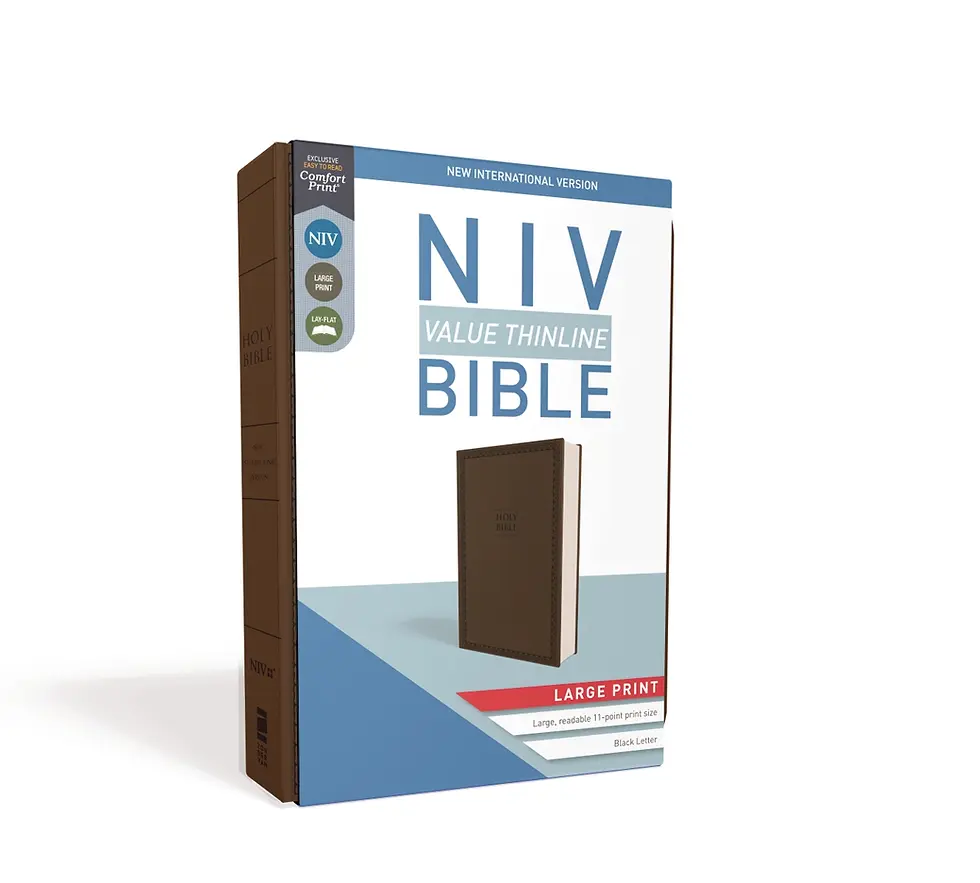 Thumbnail: Niv Value Thinline Bible, Large Print, Leathersoft, Brown