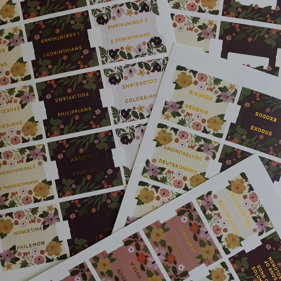 Thumbnail: Magnolia Floral Bible Tabs | 76 Tabs