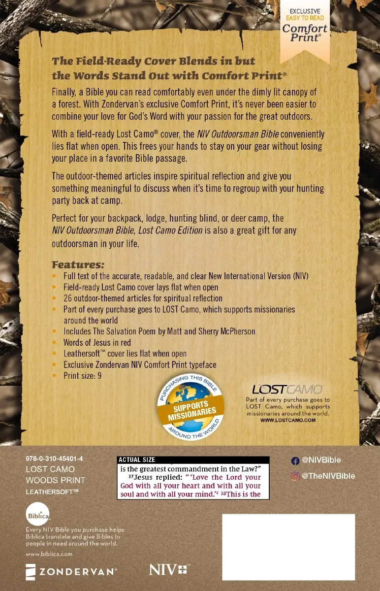 Thumbnail: Niv, Outdoorsman Bible