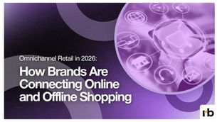 Purple title slide: Omnichannel Retail in 2026, How Brands Are Connecting Online and Offline Shopping, with tablet and shopping icons.