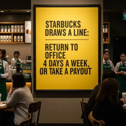 Starbucks Draws a Line: Return to Office 4 Days a Week, or Take a Payout