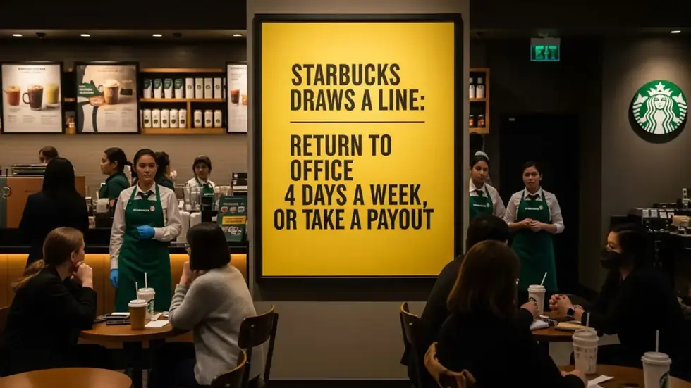 Starbucks Draws a Line: Return to Office 4 Days a Week, or Take a Payout
