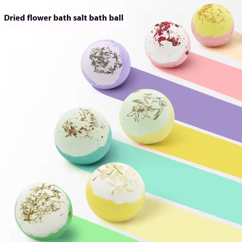 Floral Aromatherapy Bath Bombs: Organic Bath Salt Stress Relief Muscle Relaxant - Dried Flower