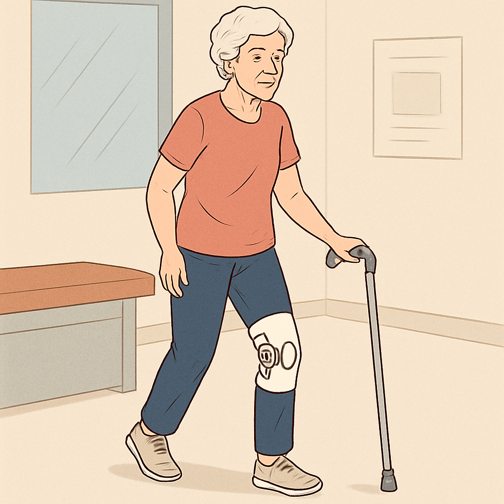 Knee replacement recovery walking