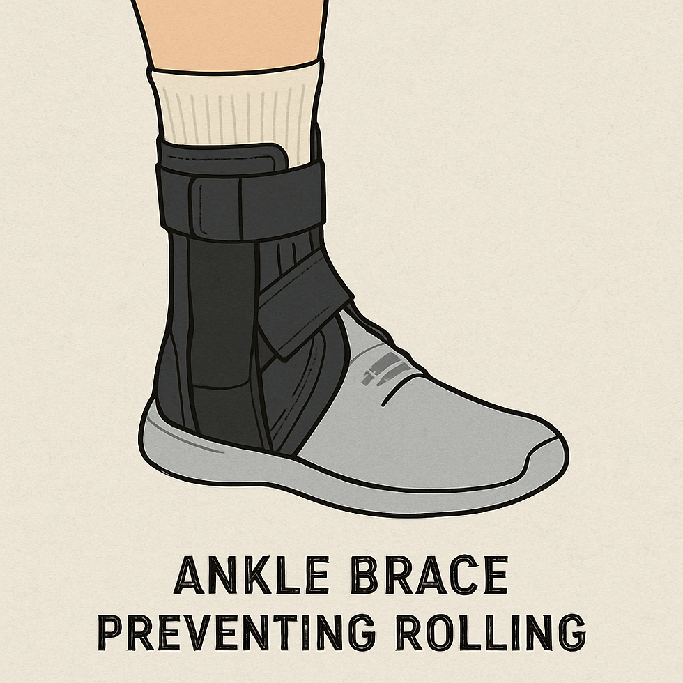 Ankle brace preventing rolling