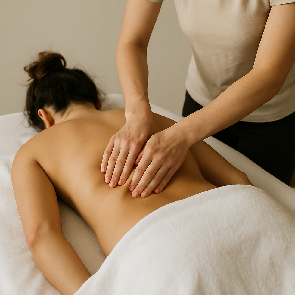 Massage therapy session focusing on lower back