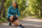 Active adult wearing a knee brace while evaluating orthopedic brace support options during outdoor walking activity, illustrating orthopedic brace recommendation and mobility support