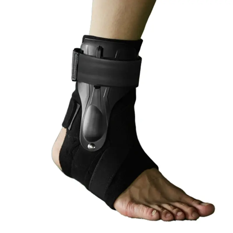 Thumbnail: Figure-8 strapping system on a sprained ankle brace to prevent inversion injuries and provide lateral stability.