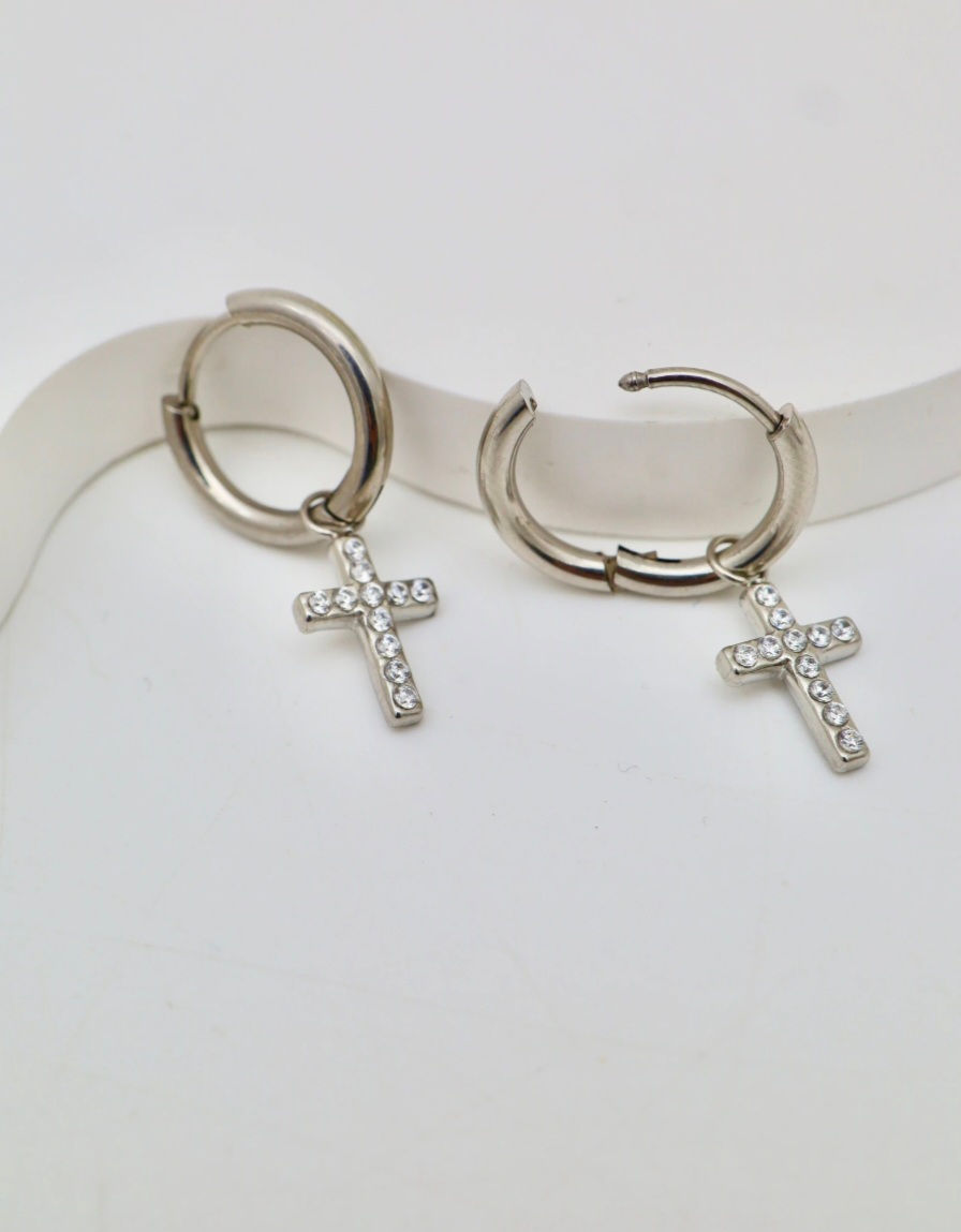 Miniature : Boucles d'oreilles acier inoxydable 