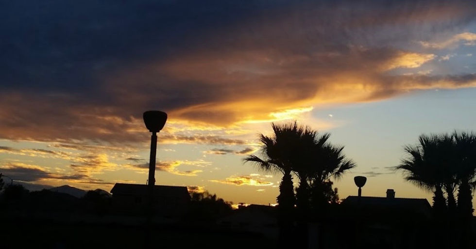 The sunset at Vista Lomas Park in Moreno Valley, California