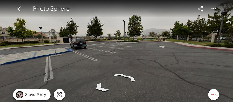 The parking lot at Vista Lomas Park in Moreno Valley