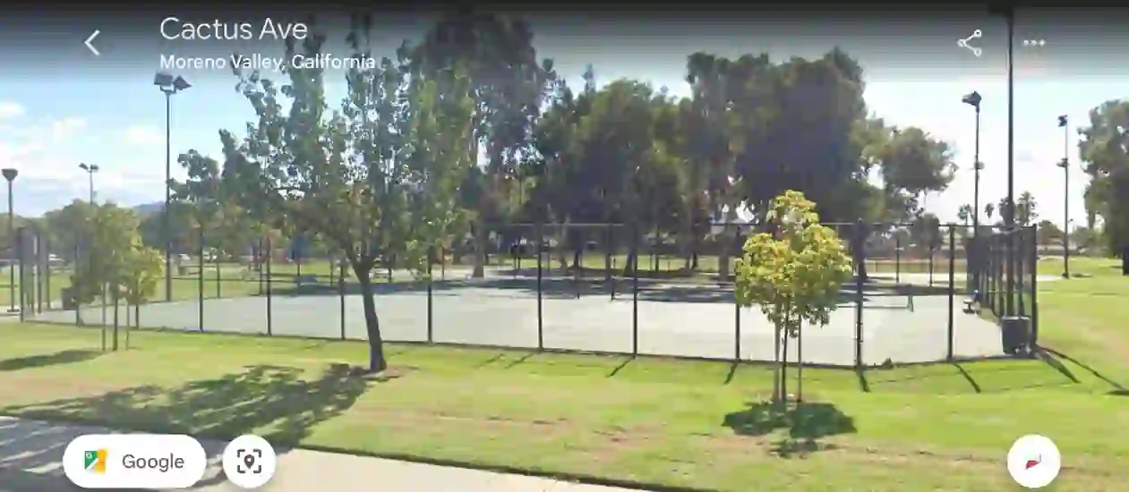 The four tennis courts at Woodland Park in Moreno Valley