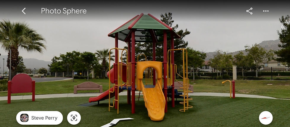 The younger playground at Vista Lomas Park in Moreno Valley, California