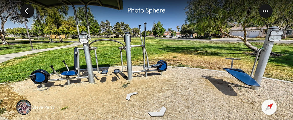 The exercise equipment at El Potrero Park in Riverside County