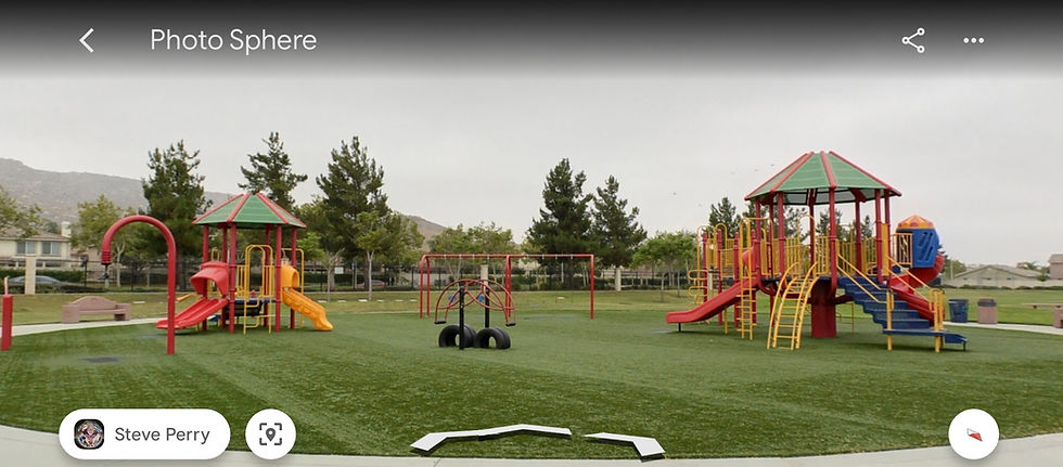 The playgrounds at Vista Lomas Park in Moreno Valley, California