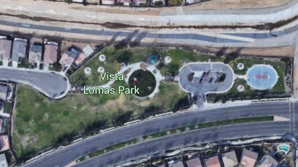 A map of Vista Lomas Park in Moreno Valley, California